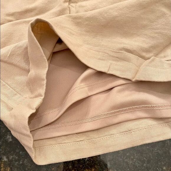NWT SZ 10 Lined Tie Waist Linen Tan Shorts TORRID - Picture 8 of 13